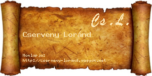 Cserveny Loránd névjegykártya